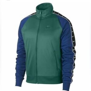 Men's Nike Full Zip Swoosh Pattern
Warm Up Green Blue Track Jacket Size S